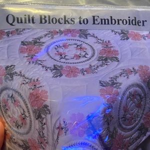 Embroidery Kit NIP Floral Wreath Quilt Blocks